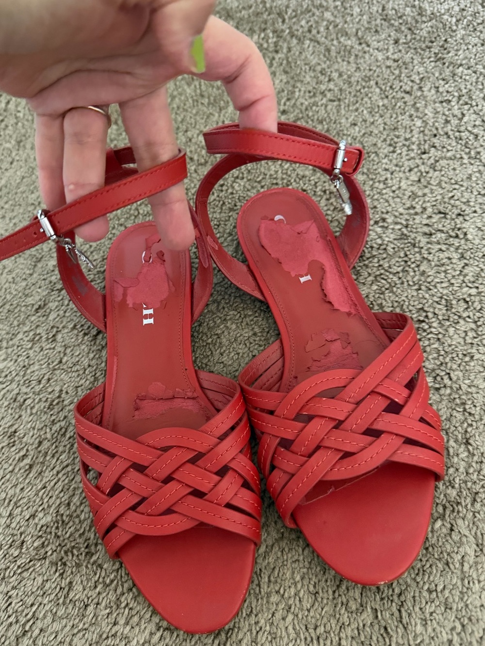 Coach Red leather sandals